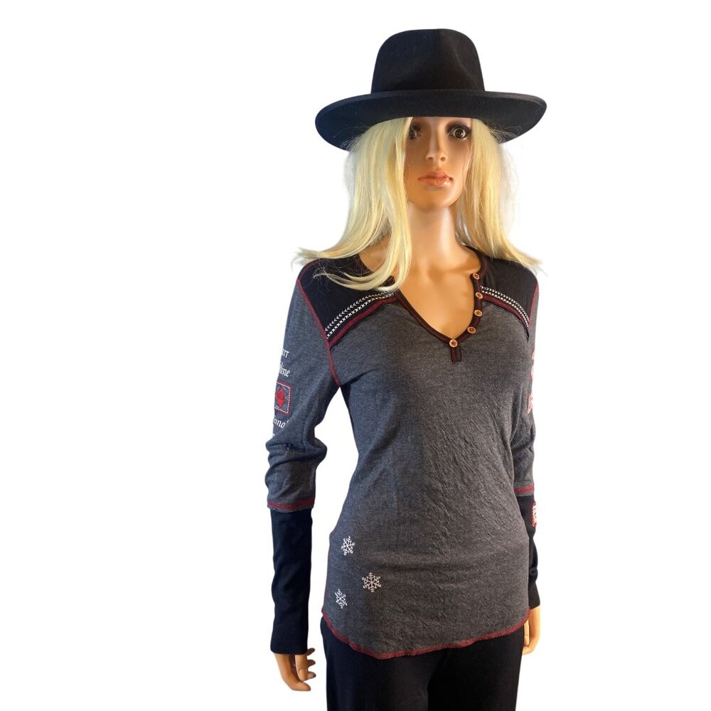 Alp-n-Rock Custom Henley Stowe Vermont Heather/Black Small MSRP$198 - Picture 9 of 16